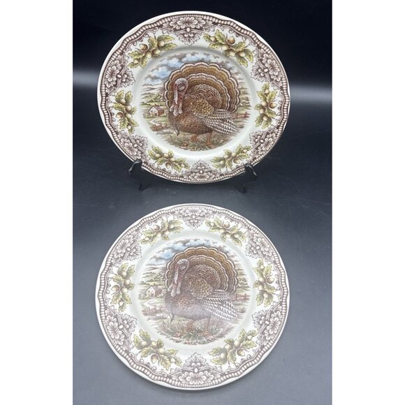 Victorian English Pottery Edward Challinor TURKEY Round Dinner Plate 11” - 2 - Picture 3 of 6